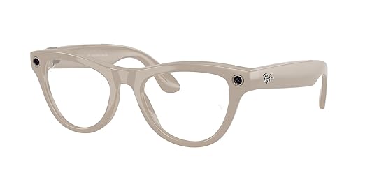 Ray-Ban Meta (Gen 1), Skyler, Shiny Chalky Grey | Smart AI Glasses for Men, Women - 12 MP Camera, Open-Ear Speakers, Video Recording, Bluetooth - Transitions® Sapphire Lenses — Wearable Technology