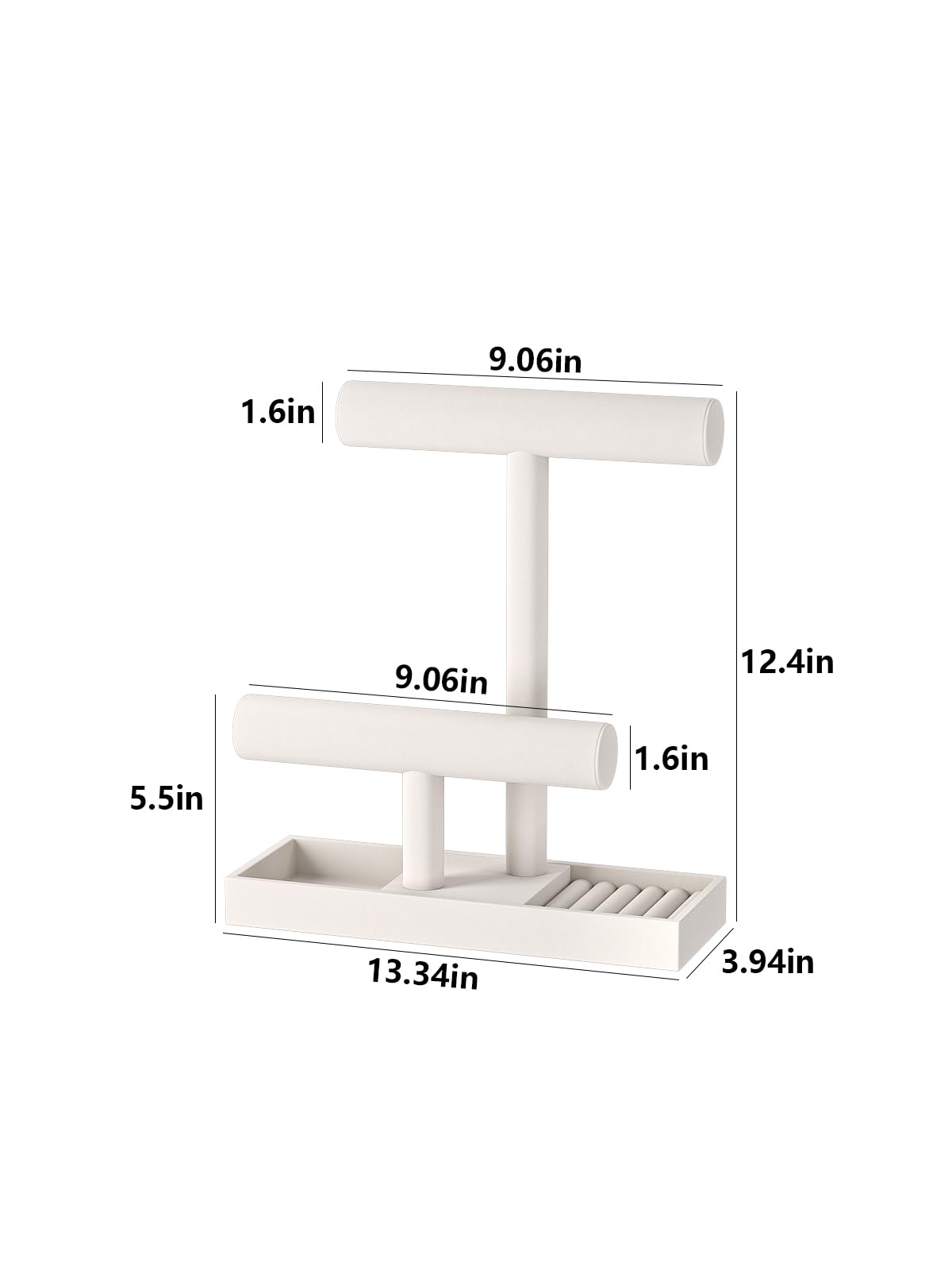 Ausalivan Bracelet and Necklace Holder,Velvet Jewelry Necklace Display Organizer Stand,bracelet Holder for Selling,Bracelet and Necklace Storage Tree (Style 2(Beige))