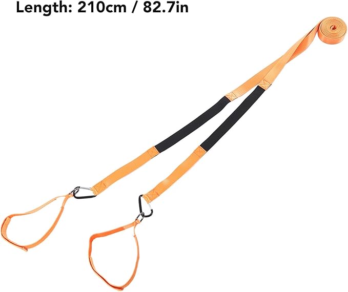 BowyTrading Ski Harness for Kids Training, Ski Safety Belt with D Hook Design, Orange Nylon Anti Falling Strap for Snowboarding and Ice Skating, Compact and Portable Ski Training Accessory