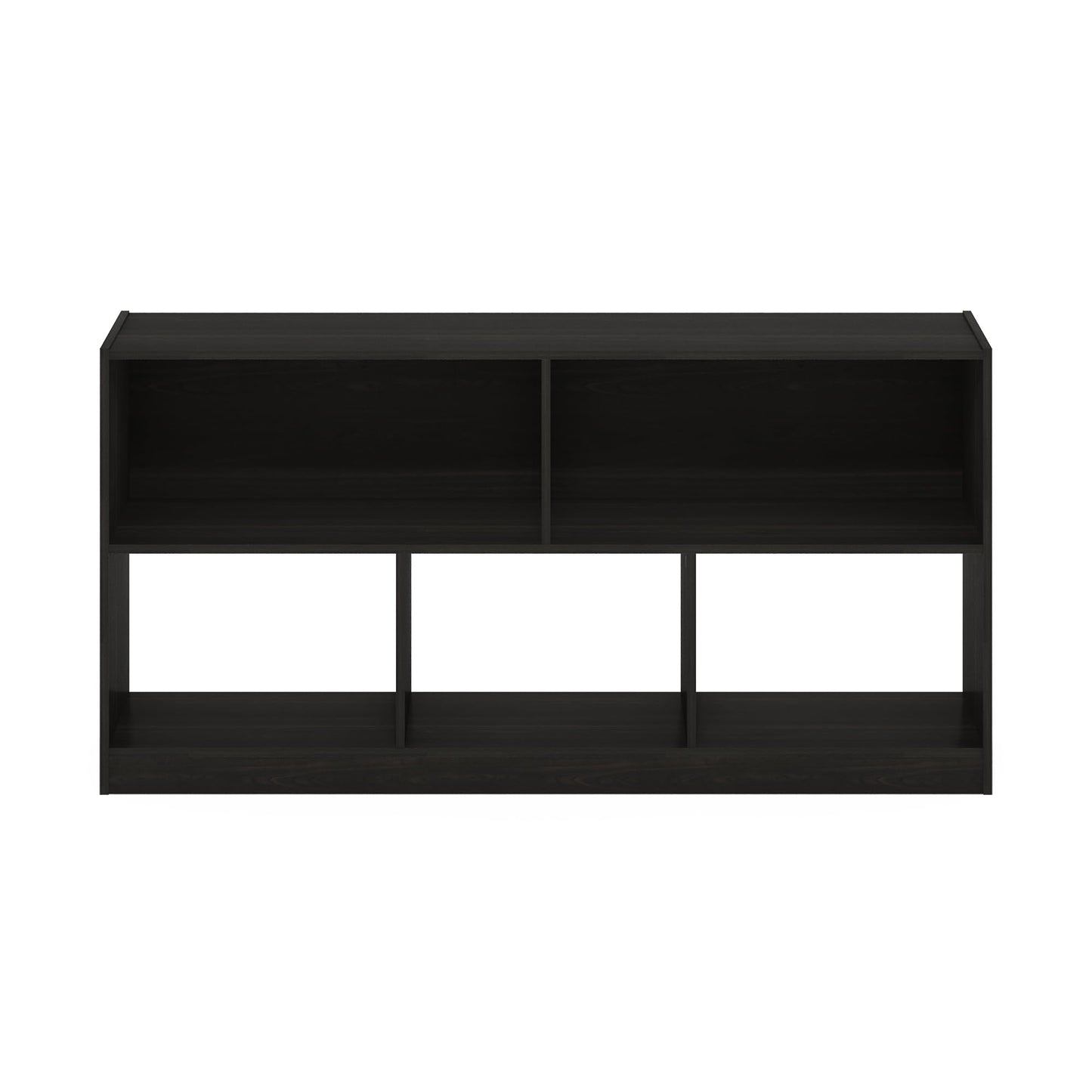 Furinno DALY Book Shelf, 5-Cube Bookshelf, Horizontal Cube Storage Organizer Bookcase, 10.9 x 47.2 x 23.6, for Living Room, Bedroom, Home Office, Espresso