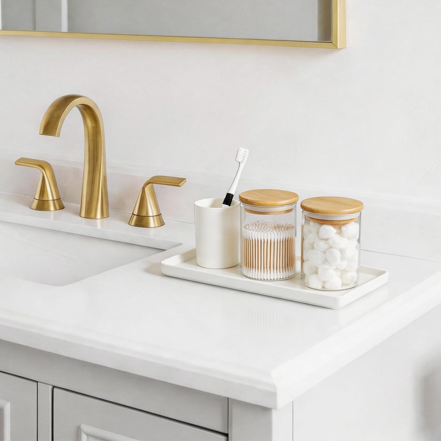ALELION White Ceramic Bathroom Vanity Tray for Counter, Porcelain Tray for Toilet Tank, Soap Dispenser, Perfume, Jewelry, Candles, Coffee Table, Kitchen, Decorative Catchall Tray, 11.7 Inch