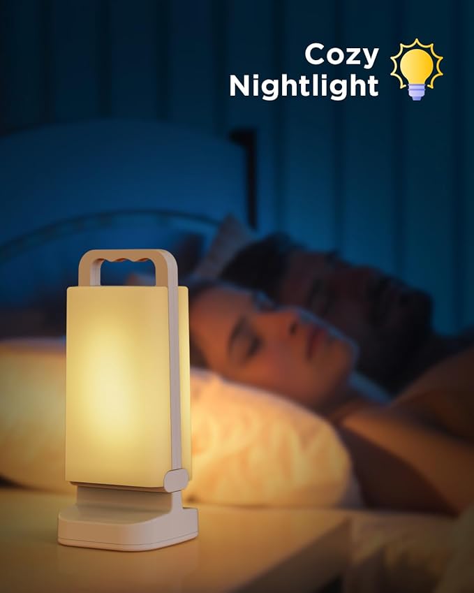 Solar Camping Lantern 6000mAh 2 Pack, USB Rechargeable Camping Light & Power Supply, Dimmable LED Night Lamp with Up to 80Hrs Runtime, Survival Gear for Emergency, Hurricane, Hiking & Outdoor, Indoor