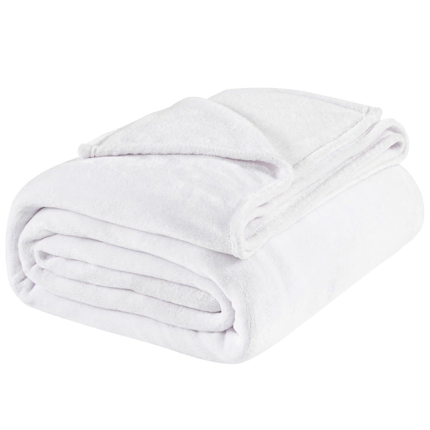 BEDELITE Fleece Blankets Queen Size White Throw Blankets for Bed, Luxury Plush Cozy Fuzzy Blanket 90x90 inches, Super Soft Warm Lightweight Throw Blanket All Seasons Suitable