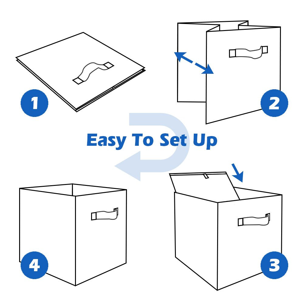 ShellKingdom Foldable Fabric Storage Cubes And Cloth Organizer Drawer For Closet And Toys, 6 Pack (6 Colors)