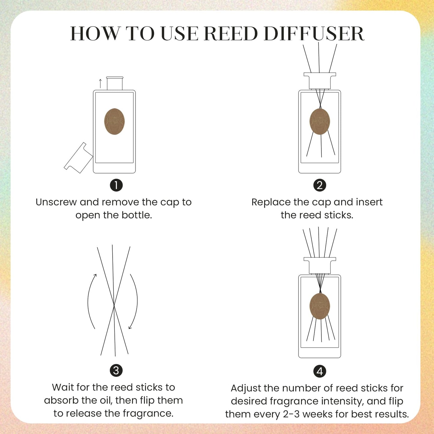 M&SENSE 6.3 oz Large Reed Diffuser Set | Tobacco Teakwood Scent Oil Diffuser with Sticks | Hotel Collection Non-Toxic Essential Oil |for Bedroom Bathroom Living Room