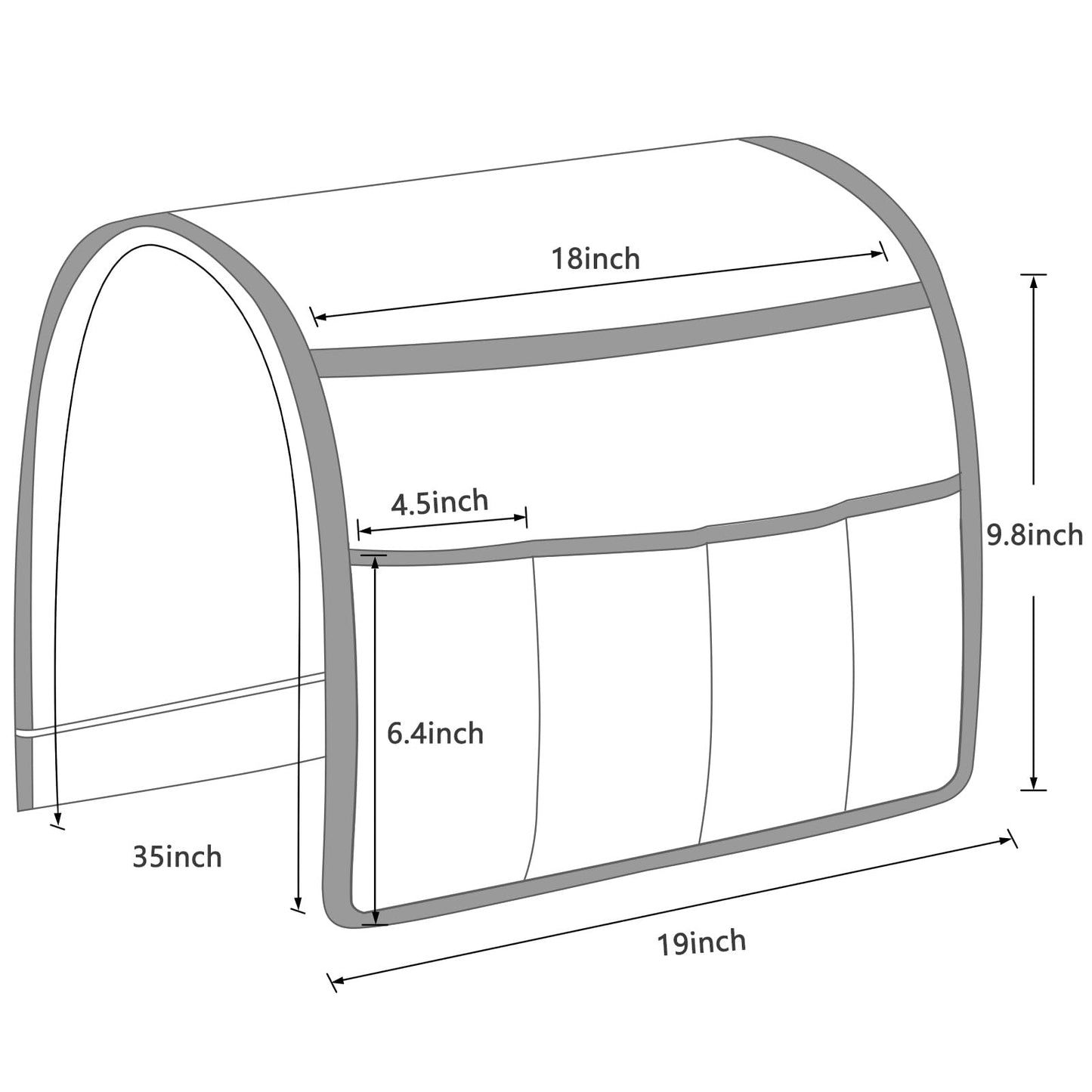 WETRBWEH Non-slip Couch Organizer Armchair Caddy, Oxford TV Remote Control Holder Bedside Caddy with 5 Pockets for Key Glasses Phone Magazine Holders.