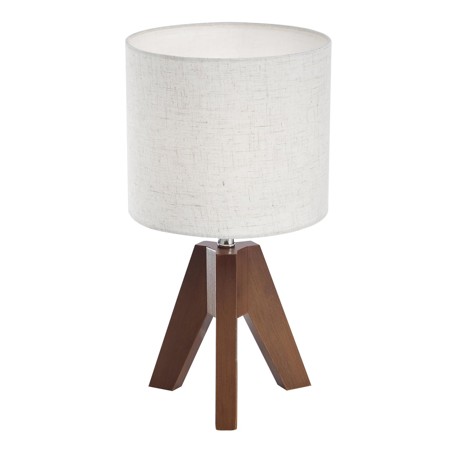 Booniture Set of 2 Tripod Table Lamps,Stepless Dimmable Small Bedside Lamps with Beige Linen Shade, Boho Modern Nightstand Lamps for Bedroom Living Room Office,E26 Socket, Walnut