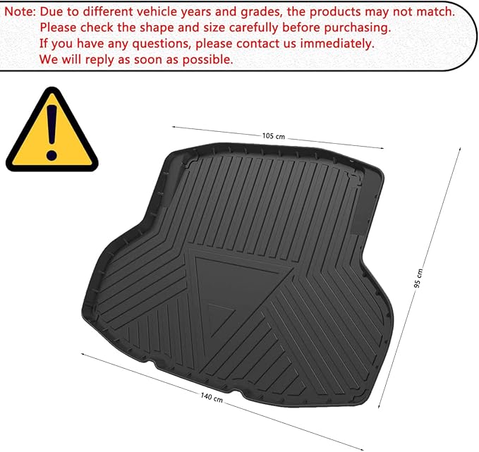 Civic Sedan Cargo Mat - Compatible with 2016-2021 Models,All Weather Rear Cargo Liners Trunk Tray Floor mats,3D Tech Modeling Waterproof Durable Odorless TPO Accessories, No 2-Doors/Hatchback Models