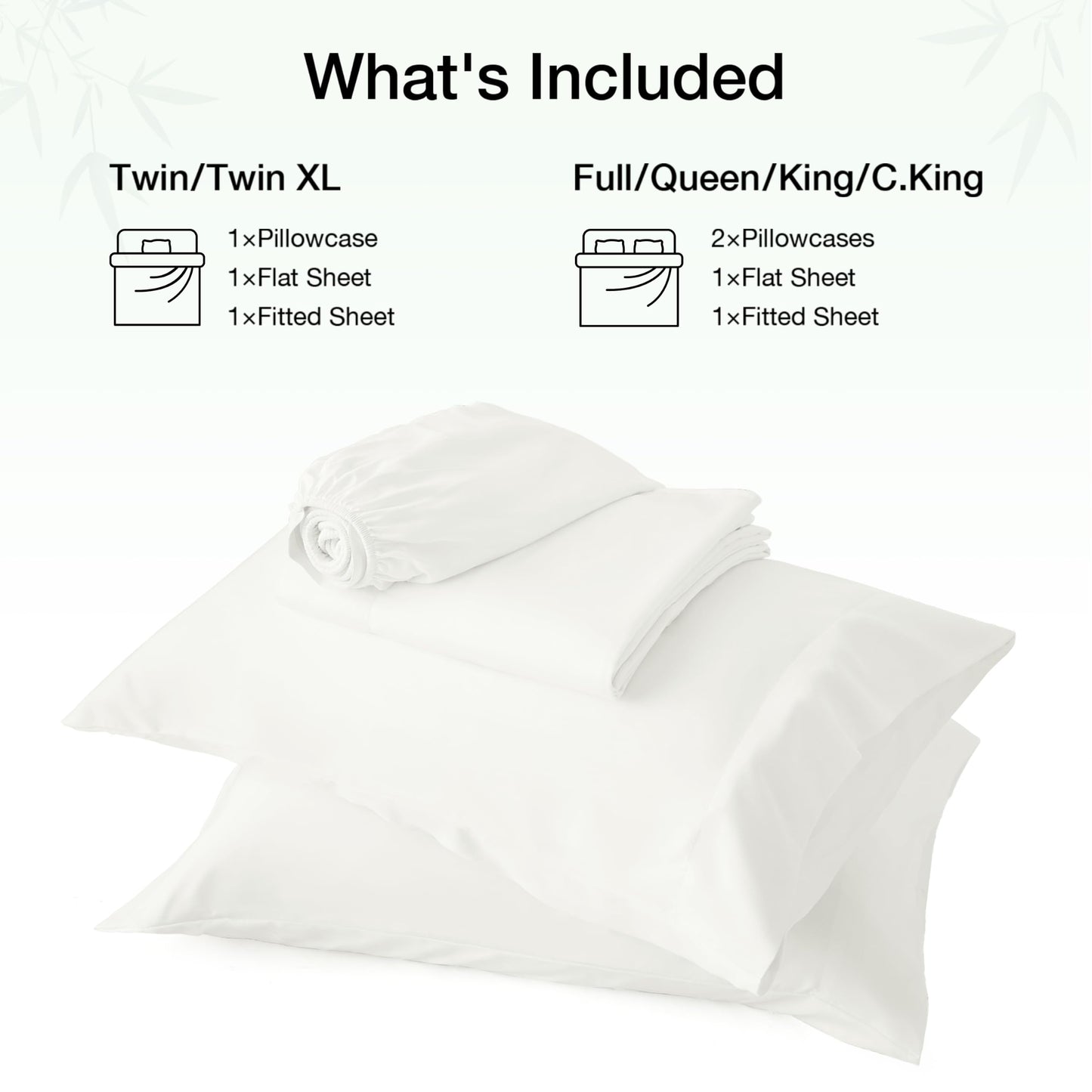 Love's cabin 4 Piece Queen Sheet Set, 100% Rayon Derived from Bamboo, Cooling & Breathable, Soft Silky Deep Pocket up to 16", Hotel Luxury Bedding for Hot Sleepers, White