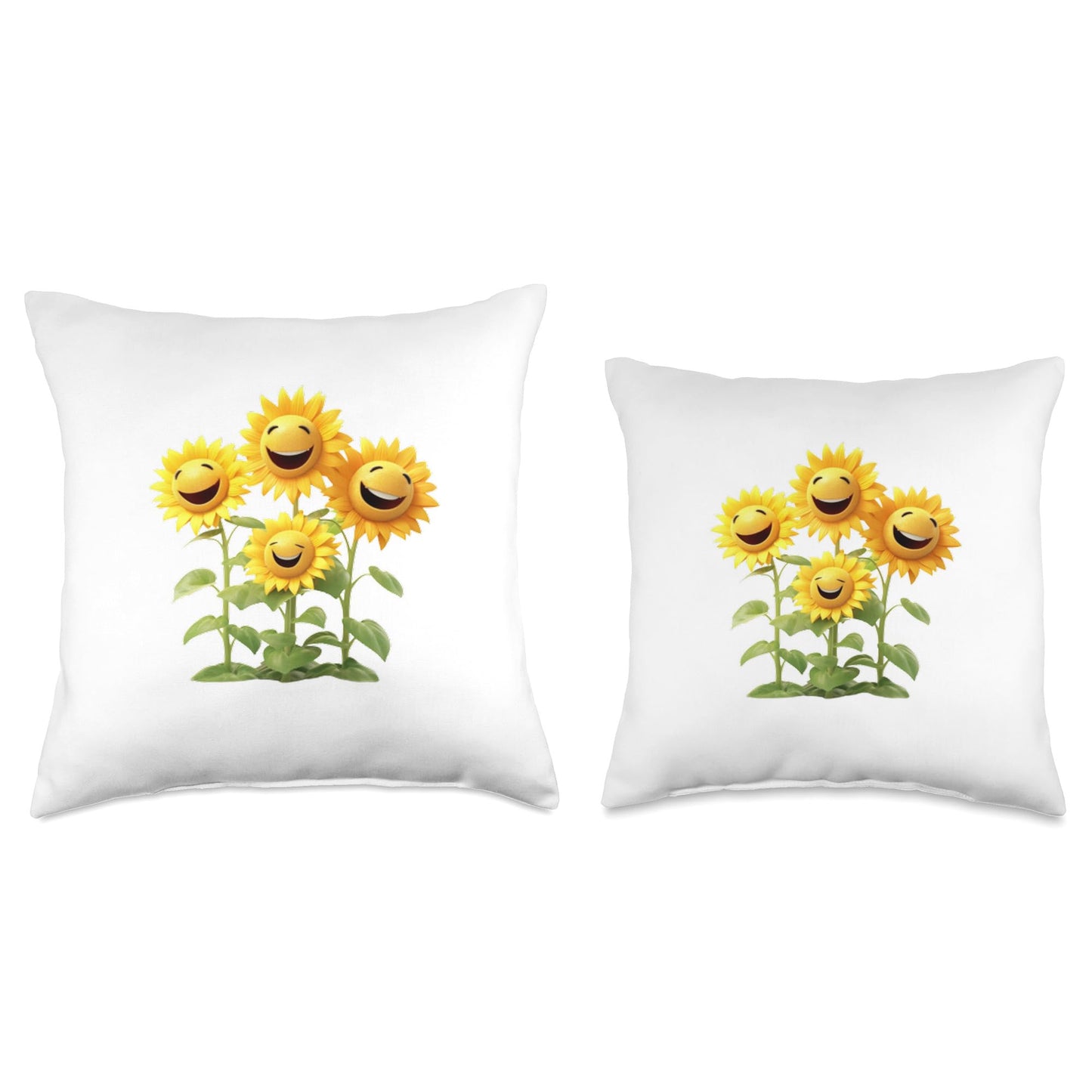 Flowerpower Bouquet of Flowers Silly Floral Gifts Happy Sunflower Bouquet Crazy Sun Flower Bloom Summer Time Throw Pillow, 18x18, Multicolor