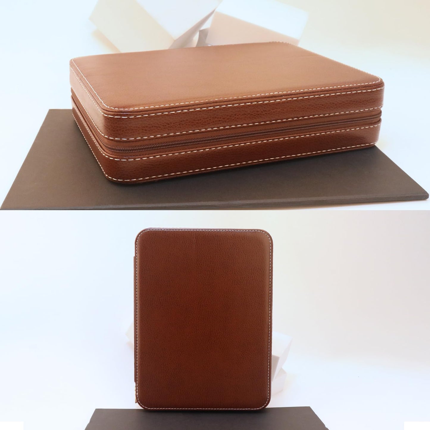 Embewhis 8 Slot Watch Box Faux Leather Storage Valet Premium Watch Storage Display Case for Men (Brown)