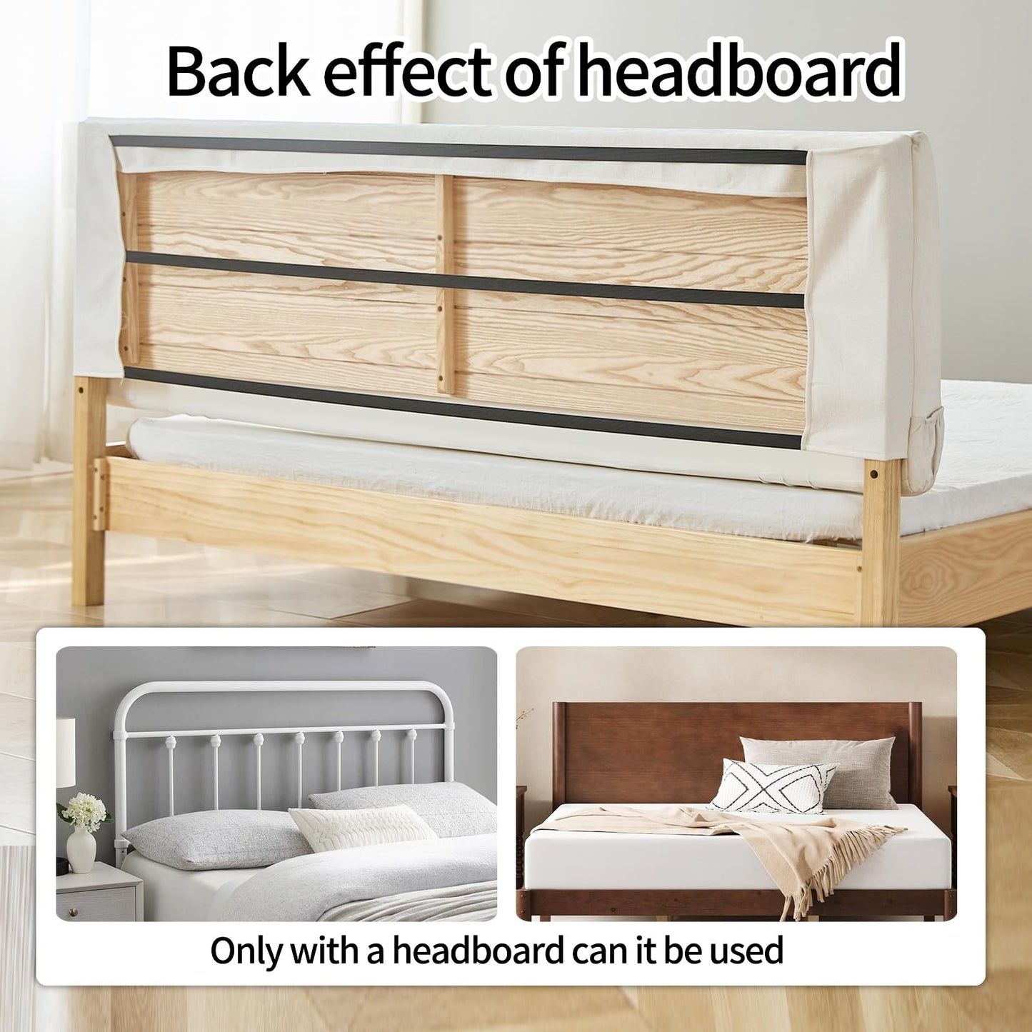 iYKYK Headboard Soft Cushion Suitable for Iron or Wooden headboards