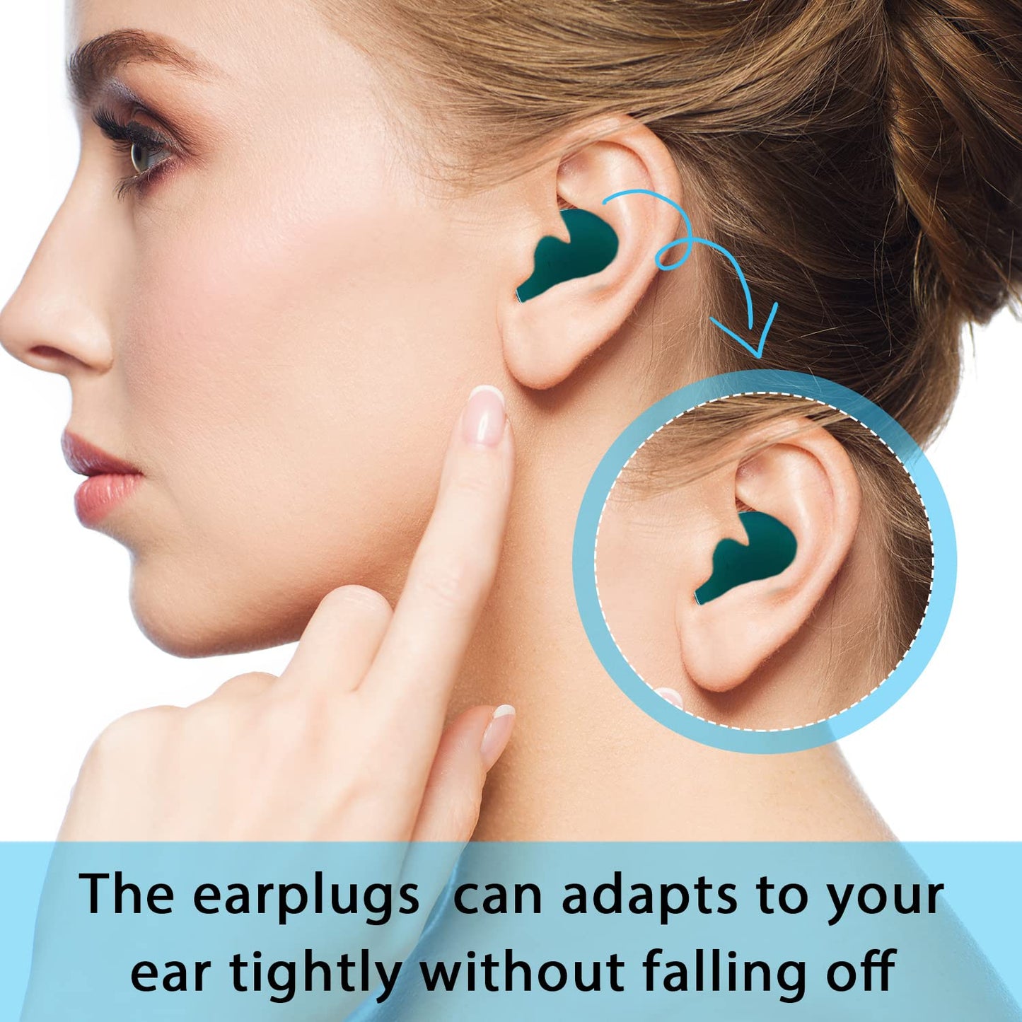 Frienda 36 Pair Ear Plug for Sleeping Reusable Moldable Wax Silicone Earplug 27db Gel Noise Cancelling Earplug with Case Waterproof Ear Protection for Swimming Snoring Study Travel(White, Blue, Green)