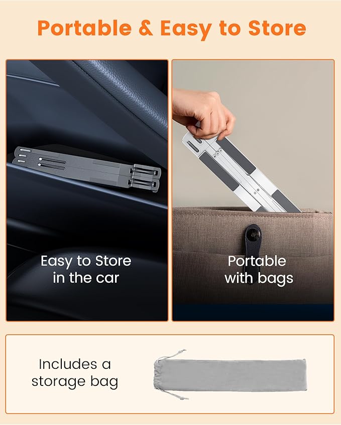 Steering Wheel Laptop Holder for Car SUV Pickup Truck Tesla Vehicle Workstation, Adjustable Foldable Portable iPad Tablet Laptop Stand for Desk, Tiktok Car Travel Essentials 2025 -Gray