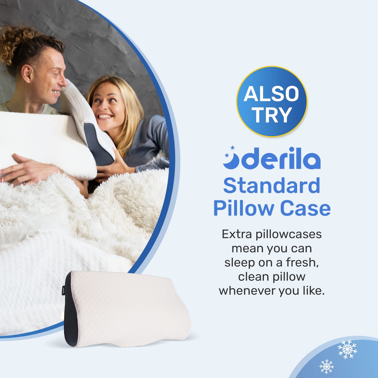 Derila King Size Cooling Pillowcase | Optimal Temperature Control for Your Derila Memory Foam Pillow for Perfect Sleep. Quality Material White Pillow case ensures for Pillows 23.6" x 13.4" x 4.3"