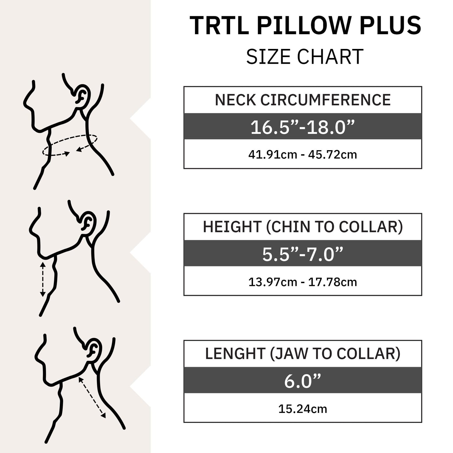 Trtl Pillow Plus - Airplane Neck Pillow for Traveling - Breathable, Adjustable Travel Pillow - Head and Neck Support in Airplanes, Cars, and Trains - Machine Washable - Charcoal