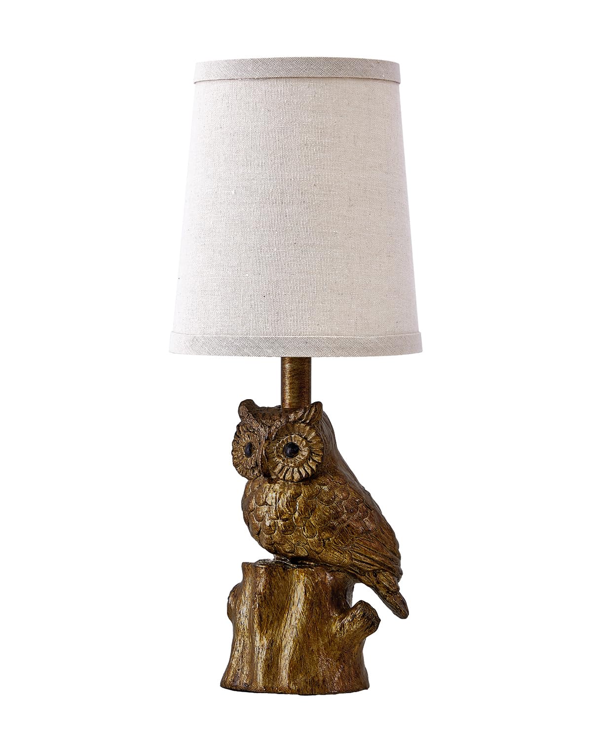 G-SAFAVA 14.25" Small Table Lamp for Living Room Farmhouse Bedside Resin Single Lamp with Gold Owl Lamp Shape for Bedroom Retro Rustic Nightstand Lamp