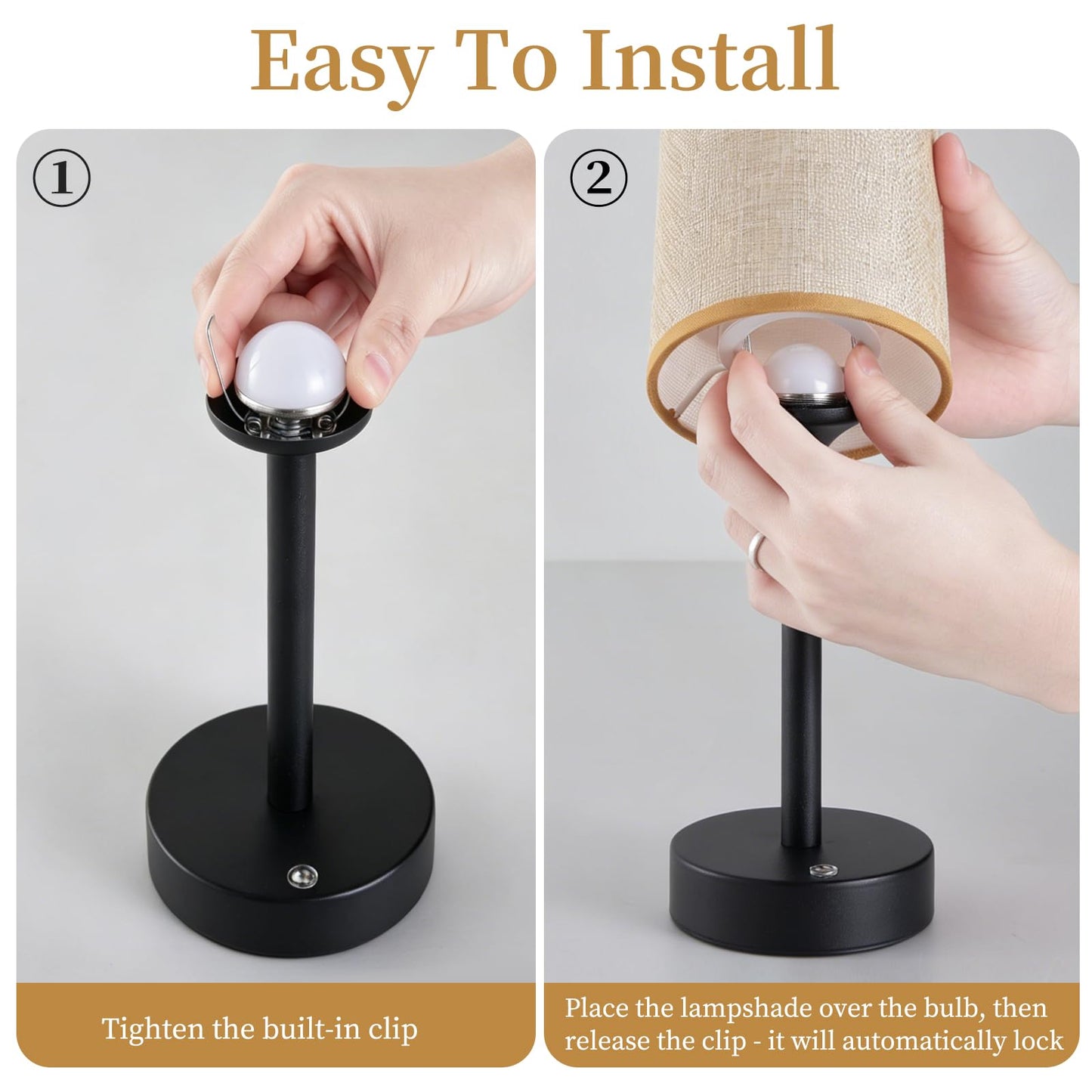 XPEHK Bedside Table Lamps for Bedroom,Small Cordless Table Lamp with LED,Minimalist Nightstand Lamp Rechargeable Battery Operated Desk Light for Living Room,Restaurant,Home(1 Pack)