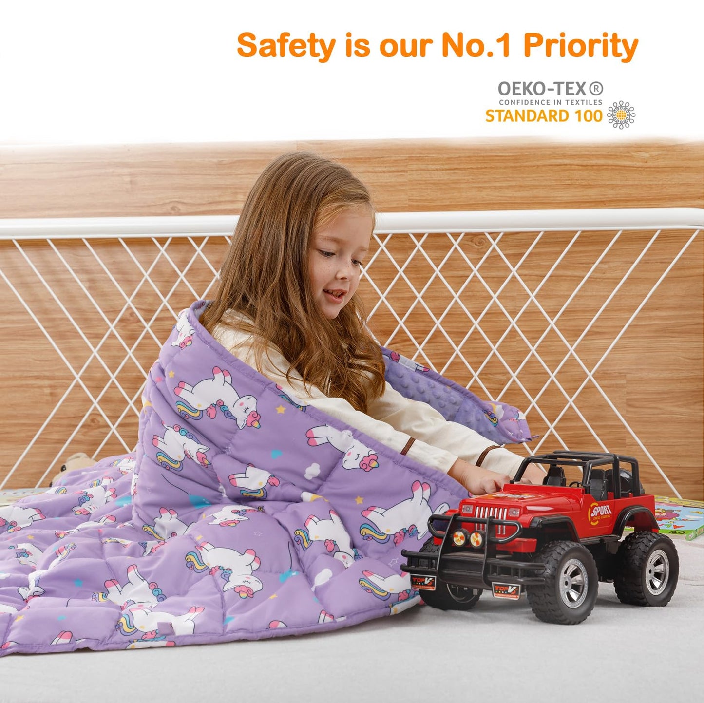 Uttermara Weighted Blanket 3 lbs, Ultra Cozy Minky Weighted Blankets with Cartoon Patterns, Heavy Blanket Great for Calming and Sleeping, 36x48 inches, Purple Unicorn
