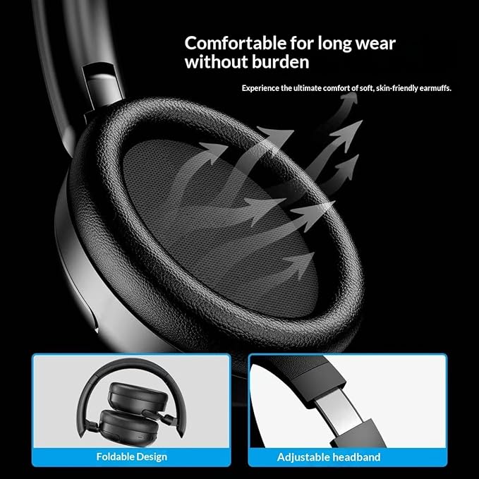 Noise Cancelling Headphones,Wireless Bluetooth 5.4 Over-Ear Headphones,ANC Active Noise Canceling, Long Battery Life, and a Foldable Design Make it Suitable for Travel, Sports, and Gaming. (1pcs)