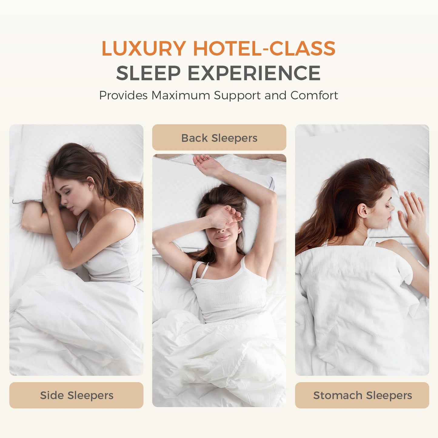 SweetNight Bed Pillows Queen Size Set of 2, Fluffy Luxury Hotel Pillows Collection Gusseted for Neck and Shoulder, Side Back Stomach Sleeper Pillow, Cozy Night 18"X28"