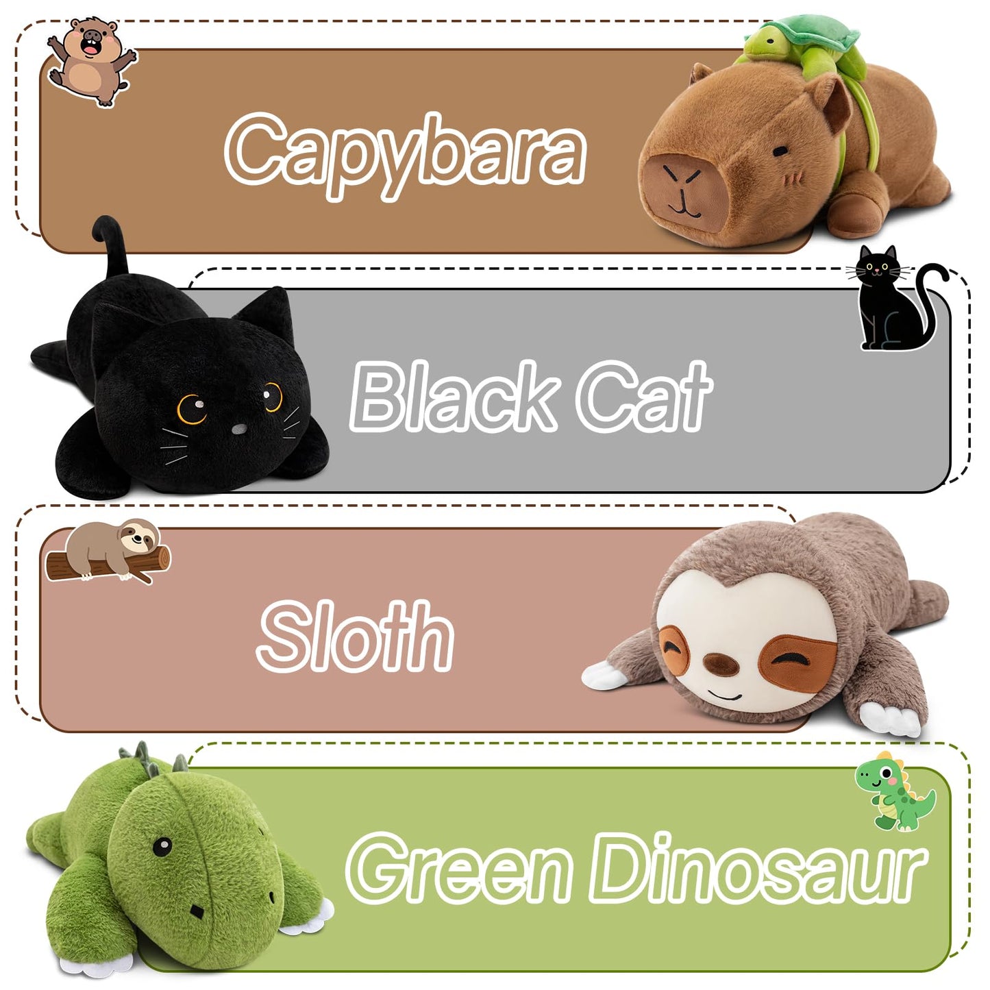 SQEQE Weighted Stuffed Animals Black Cat, Weighted Black Cat Plush, Plushies for Cozy Comfort, Soft Black Cat Pillow Toy for Kids Adults, Christmas & Valentines Gift 9.8 Inch, 0.8 Lb