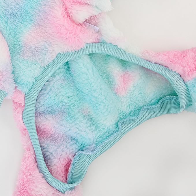 XPUDAC Dog Sweater, Dog Winter Clothes for Small Medium Dogs Girl Boy Fleece Doggy Pajamas for Winter Christmas, Tie-Dye03, Medium