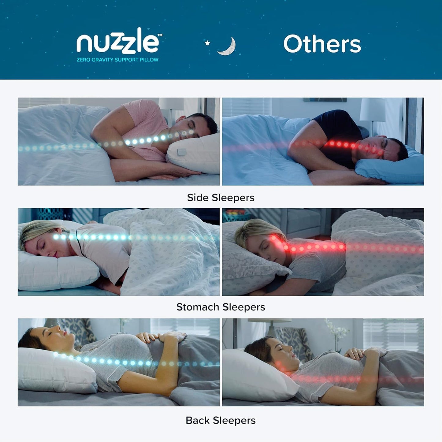 Nuzzle Cooling Adjustable Pillow for Side Sleepers,Standard Size Bed Pillow 4 Pack – Hotel Luxury Neck Support, Height Adjust Soft Sleeping Pillow for Back, Stomach or Side Sleepers-Home Gift