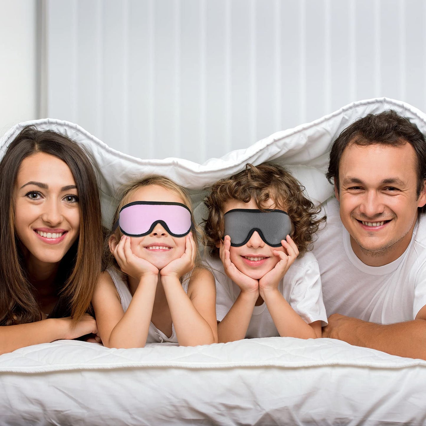 2 Pieces 3D Sleep Mask for Kids Memory Foam Contoured Eye Mask, Travel Sleep Eye Cover with Adjustable Strap, 3D Blindfolds(Pink and Grey)