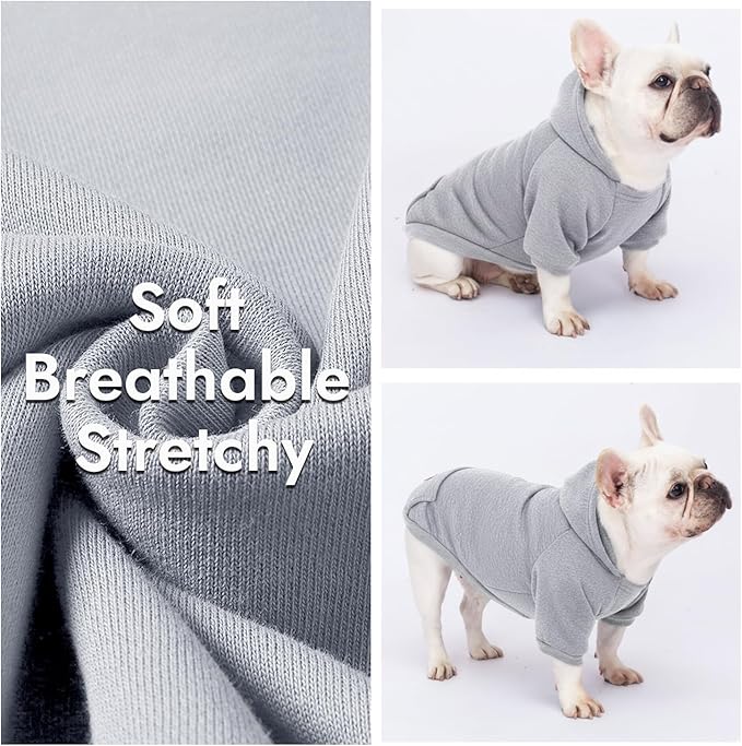 1 Pack Dog Hoodie Warm Hood Dog Sweater Cold Weather Small Dogs Sweatshirt Comfort Pet Clothes for Small Medium Dogs with Pockets Cats Chihuahua Clothes for Male Female Girl Boy Sporty Daily Wear