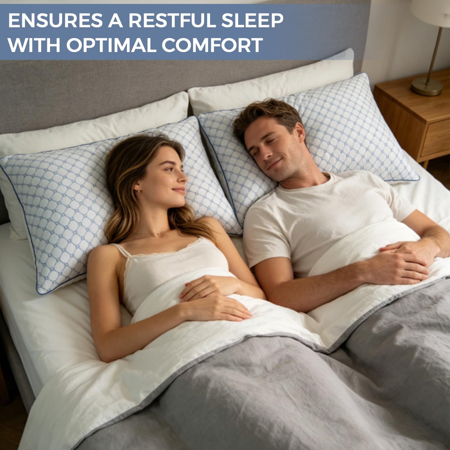 Yagamo Adjustable Bed Pillows Queen Size Set of 2 for Sleeping, Soft and Supportive Bed Pillows with Memory Foam Filling for Side, Back and Stomach Sleepers, Neck Supportive-Queen Size, 2 Pack