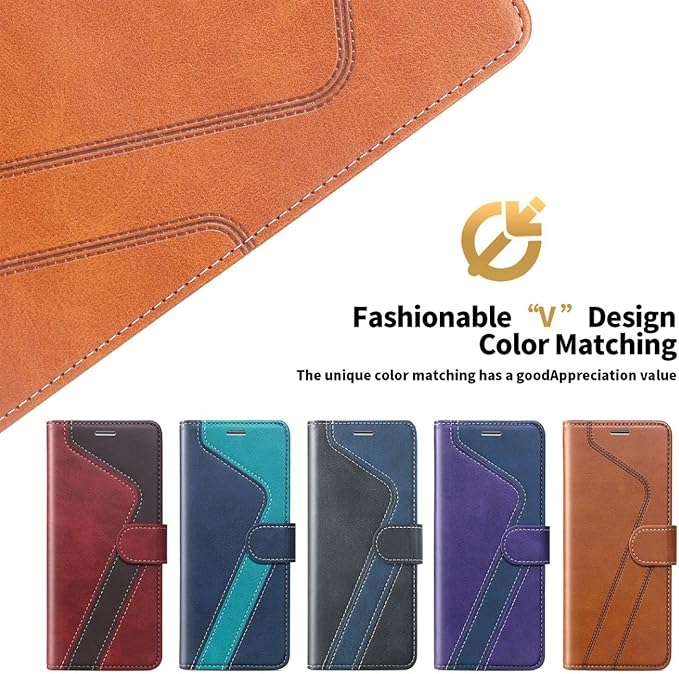 CIVICASE for iPhone 17 Pro Wallet Case,PU Leather Flip Case RFID Blocking Credit Card Holder Folio Magnetic Stand TPU Shockproof Cover Compatible with iPhone 17 Pro, Brown