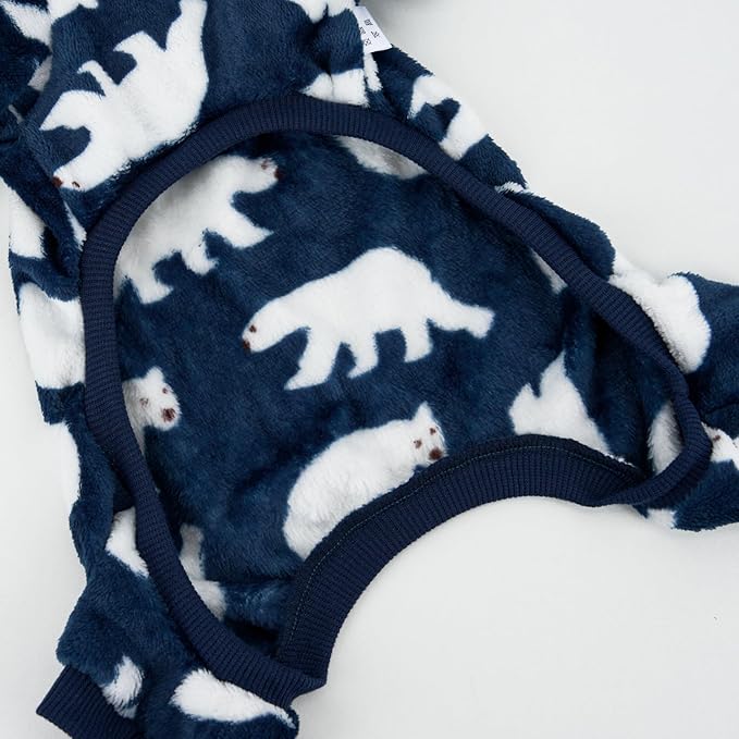 XPUDAC Dog Pajamas Polar Bear Fleece Dog Sweater for Small Medium Dogs Girl Boy Winter Puppy Clothes Pet Outfit Jumpsuit, S