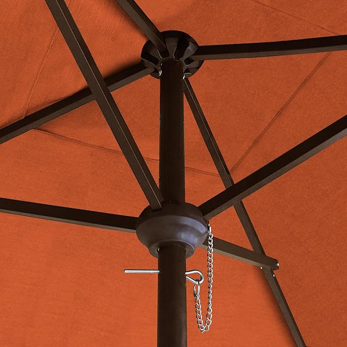 EliteShade USA 10-Year-Non-Fading 6x6Ft Square Market Umbrella Patio Outdoor Table Umbrella with Ventilation, Rust