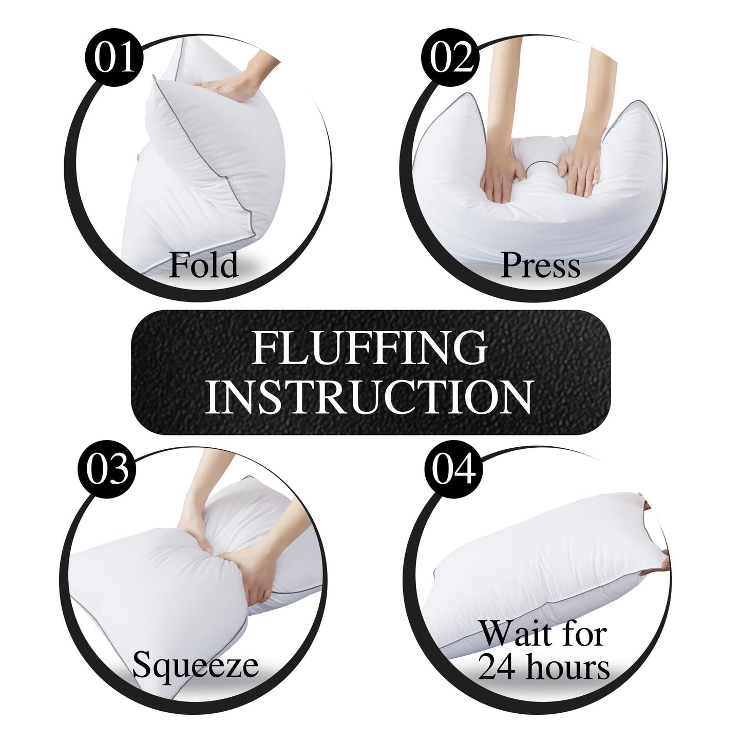 WhatsBedding Goose Down Pillows King Size Set of 2, Luxury Hotel Bed Pillows for Deep Sleep, Fluffy Soft Feather Down Pillow for Back, Stomach or Side Sleepers, 20" x 36"