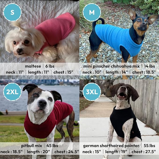 Gooby Stretch Fleece Vest Dog Sweater - Deer Blue, X-Small - Warm Pullover Super Stretchy Fleece Dog Jacket for Small to Large Dogs