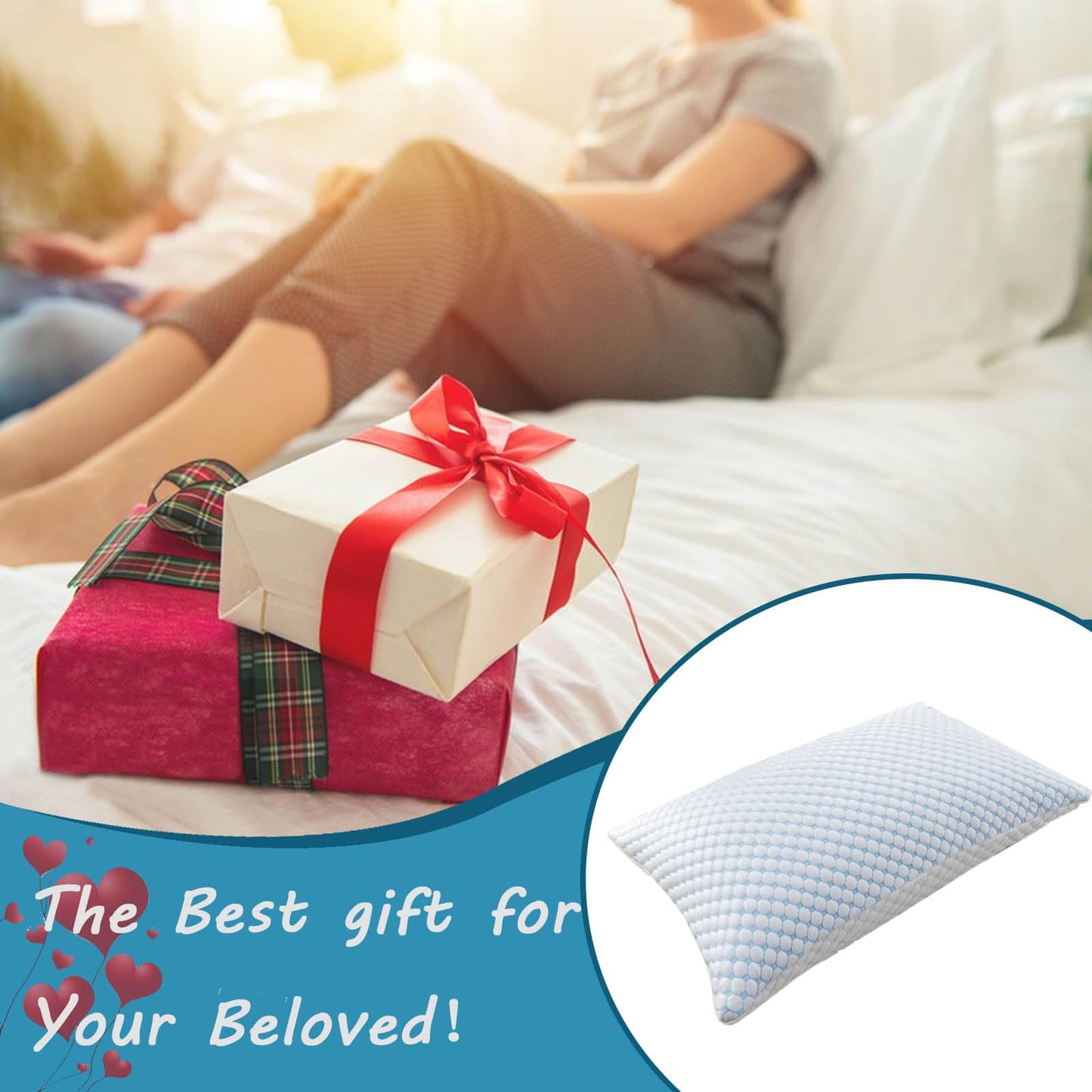Mooppom Cooling Pillows for Sleeping, Shredded Memory Foam Cooling Pillow for Hot Sleepers, Adjustable Cool Bed Pillows for Side Back Stomach Sleepers(Queen)