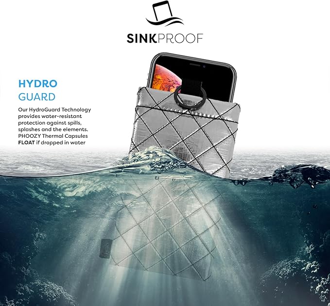 PHOOZY Apollo II Thermal Phone Case Cold Weather Insulated Pouch | Extends Battery Life 4X | NASA Tech Skiing Snowboard Accessories | Military Grade | Large - Silver