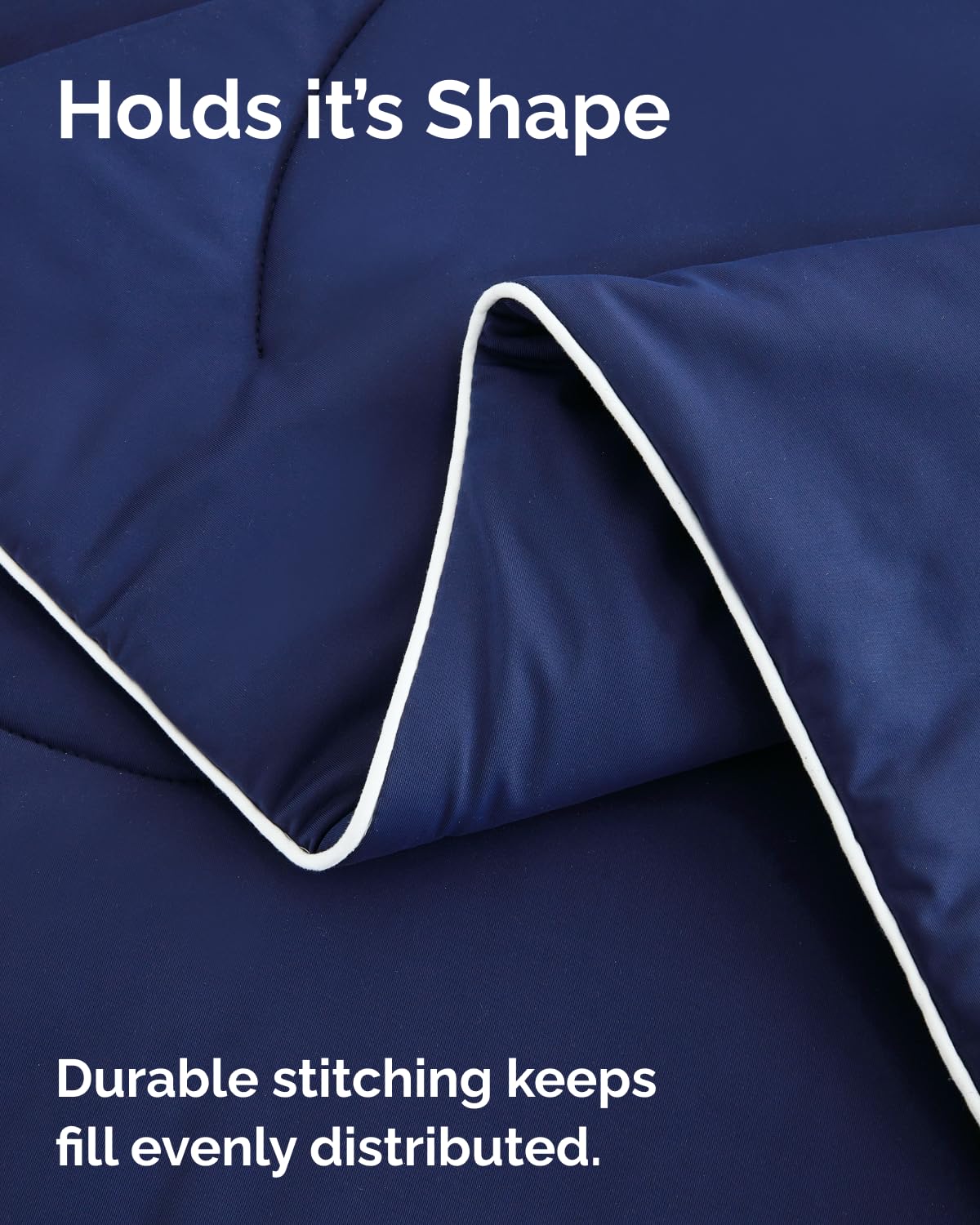 Cooling Comforter Full/Queen Size - Cooling Blanket for Hot Sleepers and Night Sweats - Summer Comforter for Full & Queen Size Beds - Soft, Comfy, Breathable Cold Blanket for Sleeping - 90x90 (Navy)