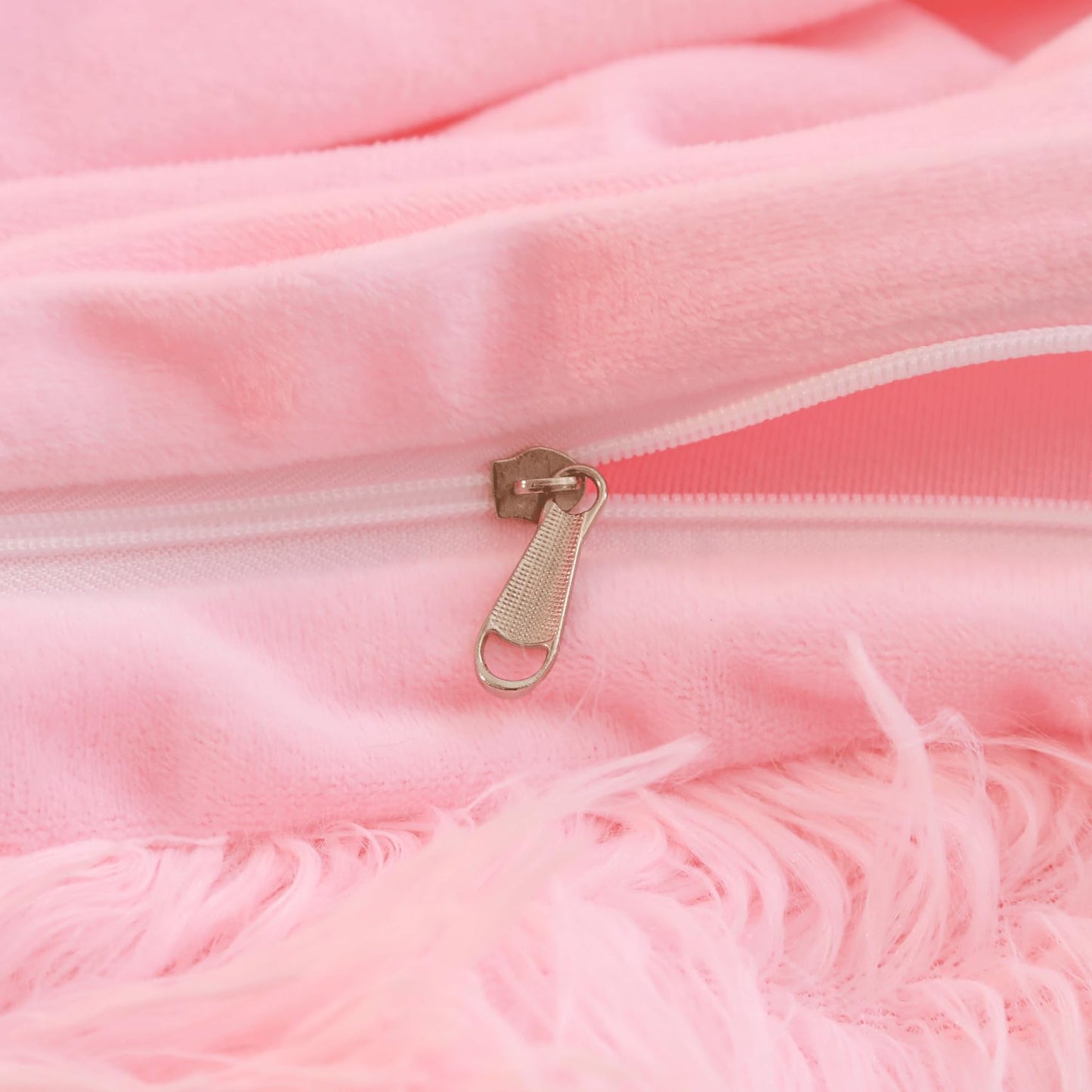HAIHUA Faux Fur Fluffy Fuzzy Plush Pink Pillow Case Set of 2, Soft Decorative Pillow Covers for Bed, Bedroom, Living Room, Zipper Closure, Standard Size (20"x26", Pink)