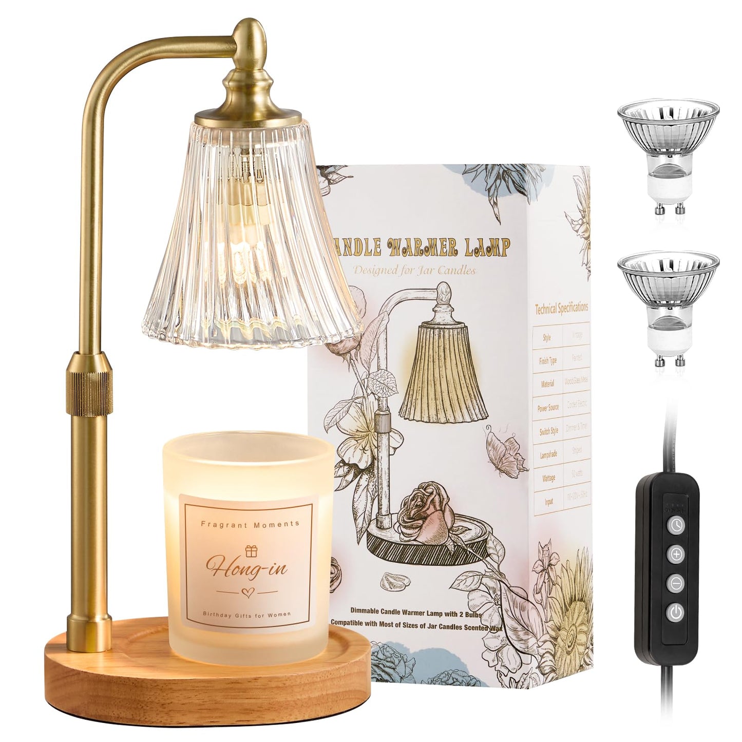 Candle Warmer Lamp with Timer Dimmable,Birthday Gifts for Women Mom Sister,Adjustable Height Wax Melt Warmer for Jar Candles,House Warming Gifts New Home,Ideal for Office,Dorm,Bedroom Home Decor