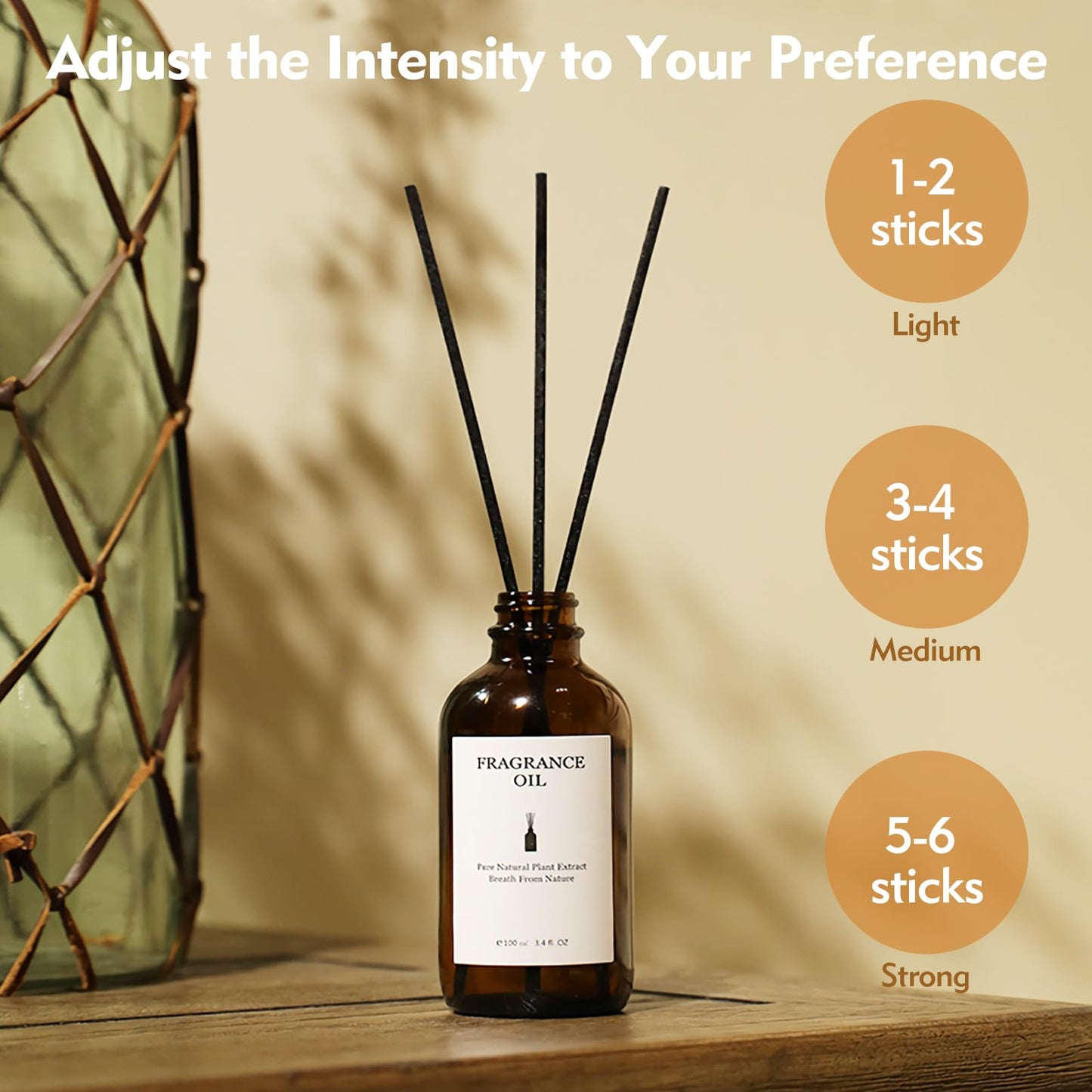 TLIFOS 120 Pcs Reed Diffuser Sticks, 7.87 Inch Black Fibre Diffuser Sticks, Thick Reeds for Diffuser, Essential Oil Diffuser Sticks Refill for Aroma Fragrance Home Office Spa