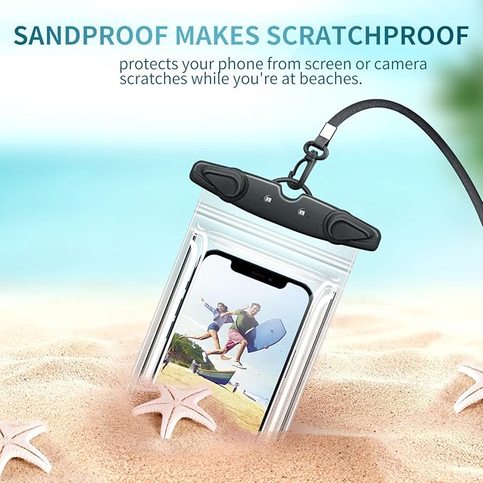 Universal Waterproof Phone Pouch, 2 Pack IPX8 Waterproof Phone Lanyard Case Dry Bag for iPhone 16 15 14 13 12 Pro Max Plus Samsung Galaxy S24 S23 Note 20 OnePlus Google up to 7.5"