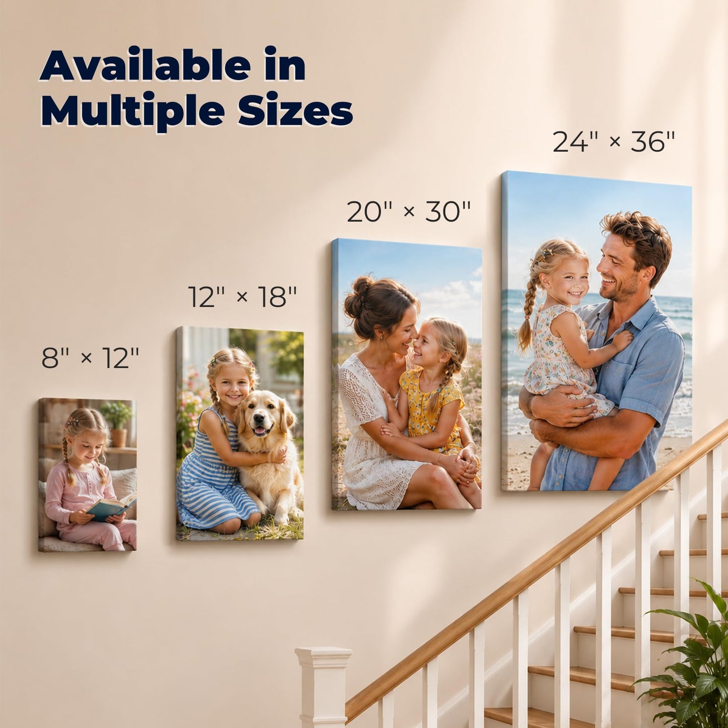 Personalized Custom Canvas Prints 8x10 inch, Photo On Canvas Transform Your Photos into Stunning Framed Wall Art-Digitally Printed Photo To Canvas - Ideal for Home Decor, Gifts & Keepsakes