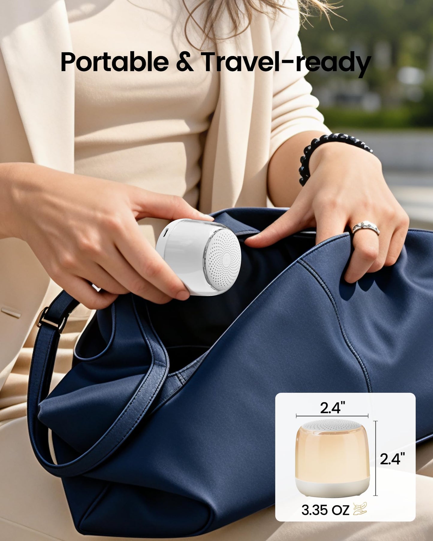 Glocusent Nano-Glow Portable Sound Machine, 35 Soothing Sounds & Night Light for Kids Adults, White Noise Sound Machine with Bluetooth, Timer, Memory, Ideal Travel Companion & Nursery Must-Have