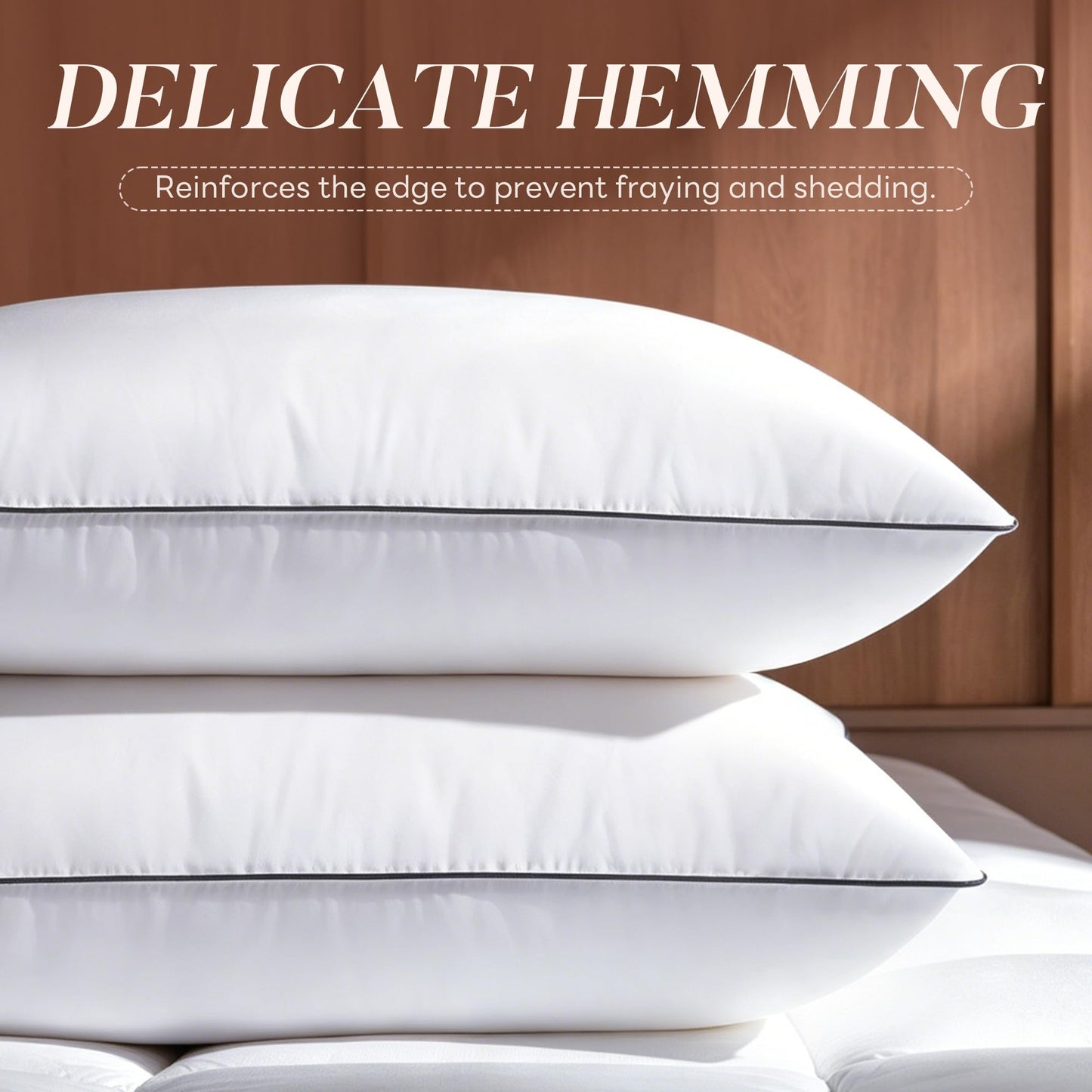 AQUZIN Feather Down Pillows King Size Set of 2, Luxury Hotel Collection Bed Pillow for Sleeping, 2 Pack, Fluffy Plush for Side, Back Sleepers Medium Firm, 20x36 in.
