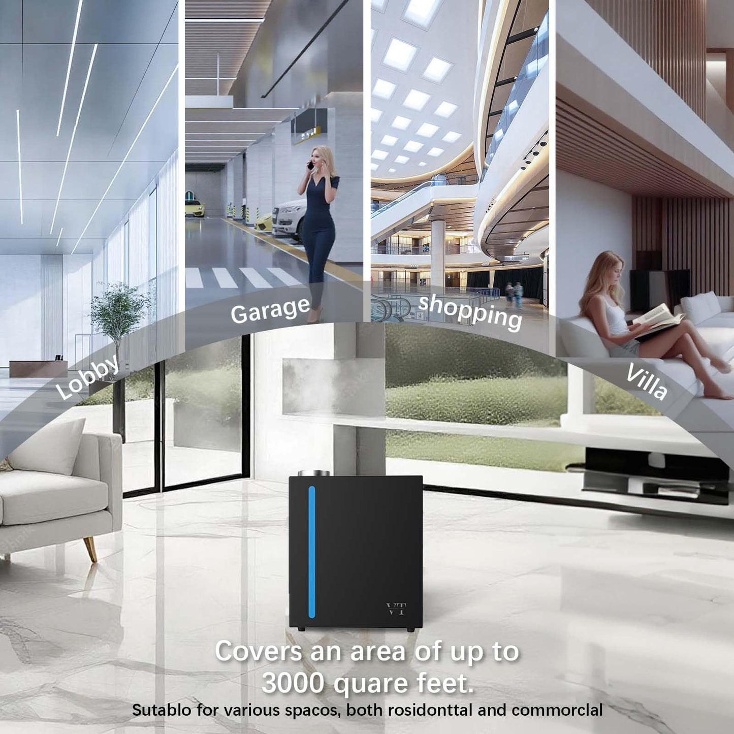 Waterless Essential Oil Diffuser 3000 Sq.Ft Coverage for Large Home,Hotel,Office,Includes fragrance essential oil set.Cold Air Scent Diffuser Machine with Bluetooth App Control,HVAC Fragrance Diffuser