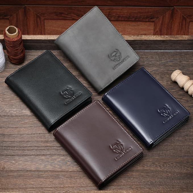 LEBULLBRO Genuine Leather Bifold Wallet RFID Blocking Wallet Large Capacity Purse Credit Card Holder for Men with 15 Card Slots (Coffee)