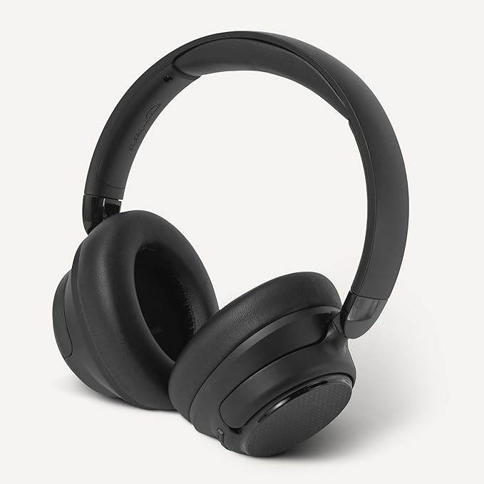 Amazon Basics Hybrid Active Noise Cancelling Headphones, 35 Hours Playtime with ANC on and 45 Hours with ANC Off, Wireless, Over Ear Comfortable Fit, Bluetooth, One Size, Black