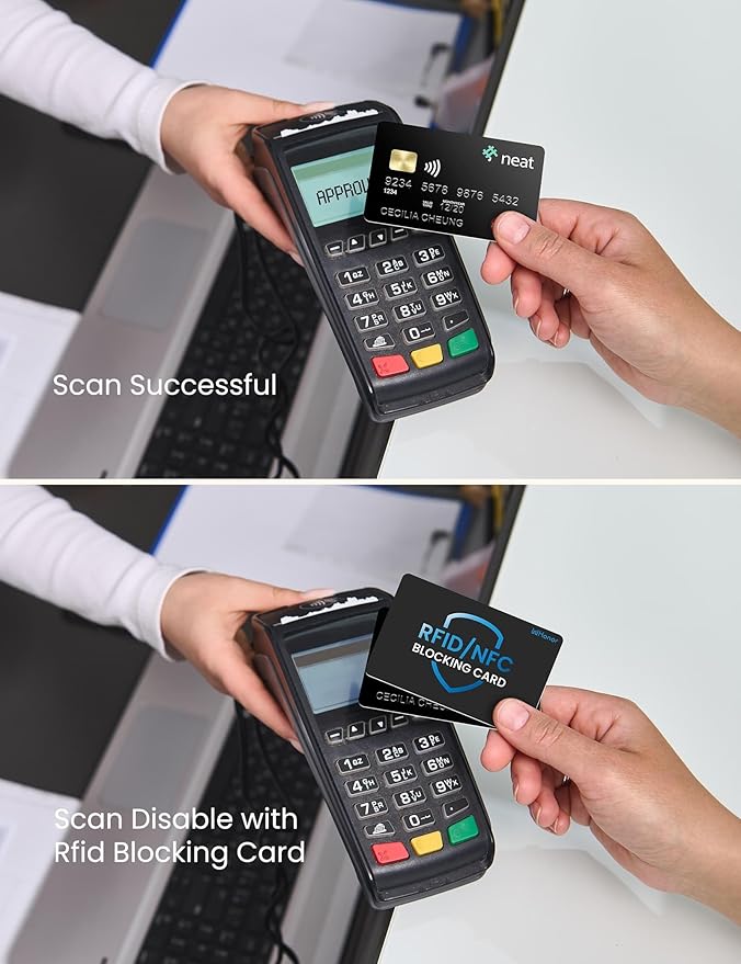 WHonor RFID Blocking Card, Bank Debit Credit Card Protector, Anti-Theft Contactless NFC Blocker, Entire Wallet Protection (1)